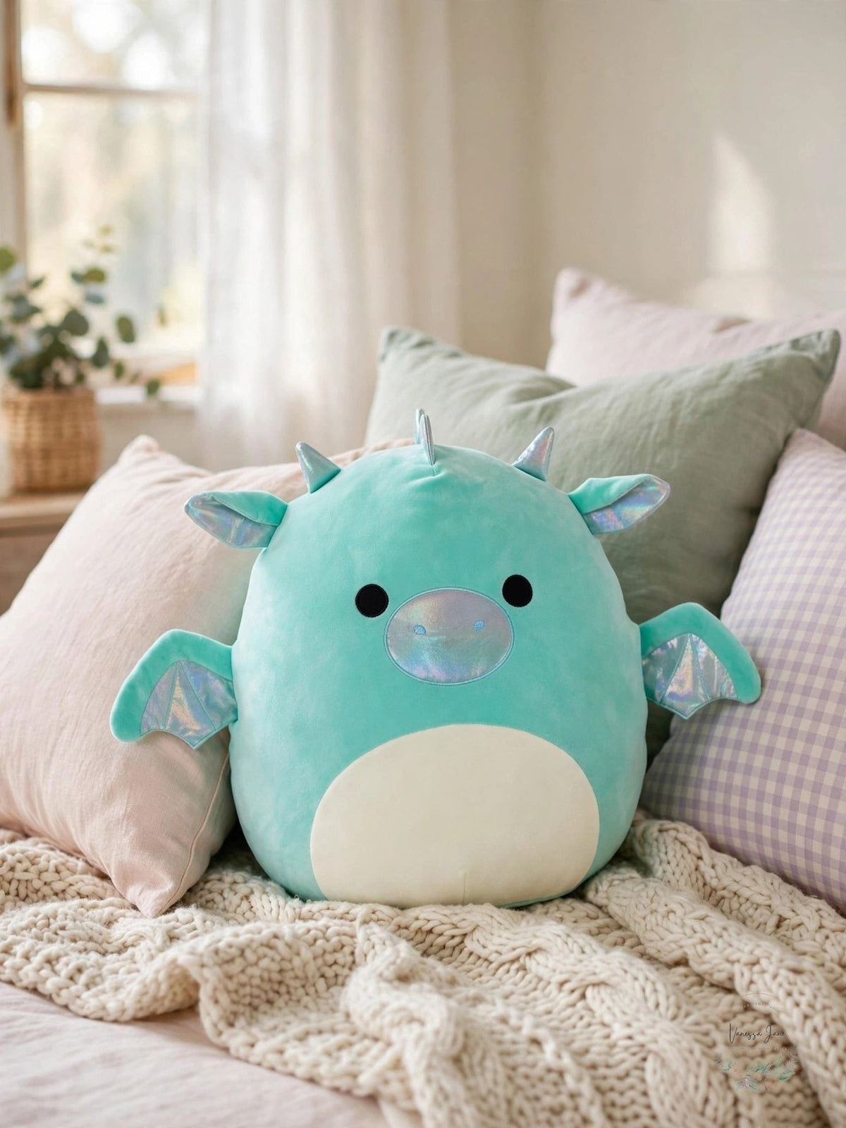Squishmallow Dragon 8 inch Miles Teal Plush Stuffed Animal Super Soft